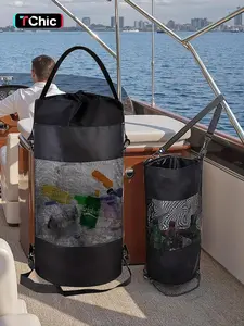 Portable Boat Trash Bag, Reusable Mesh Container, Outdoor Medium Size, Suitable for Kayakers, Campers, Fishing Enthusiasts