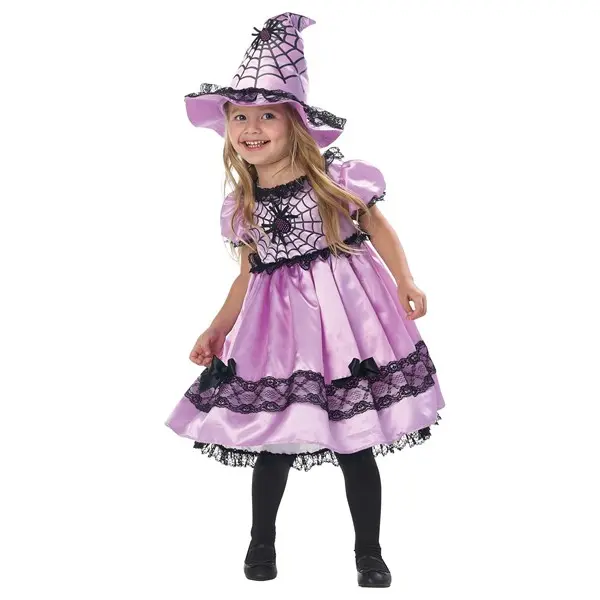 Girl's Toddler Pastel Spiderweb Witch Costume