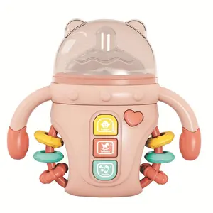 Montessori Toy for Baby 18+ Months to Play, Cute Bottle Shape Baby Sensory Teething Toys with Rattles for Toddlers Boy Girl Birthday Gifts, Sensory Teether(Detail Color Shape Random)