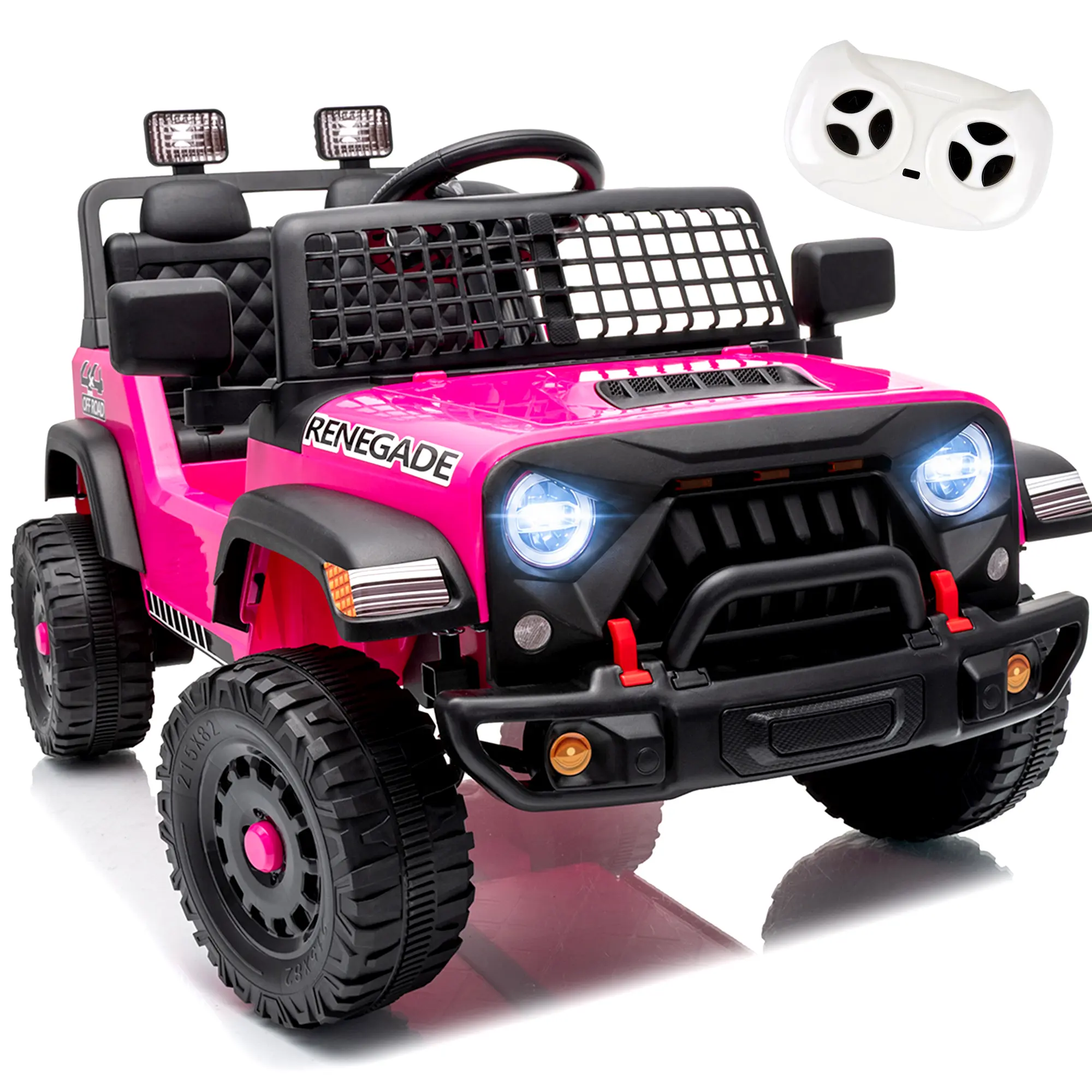 12V Kids Ride On Electric Truck Car w/Parents Control,Four-wheel Suspension,Slow Start/Stop,Toddler‑Optimized Gentle Speed,LED Headlights,Music,Bluetooth,USB,Power Display,Kid‑Friendly for Toddler 2-4