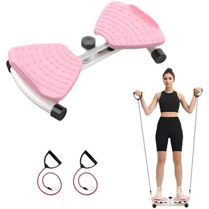 Silent double pedal dual-axis rebound belt tension rope rotating waist twisting machine fitness equipment waist twisting plate exercise yoga board abdominal muscle roller abdomen exercise equipment Core Workout Equipment