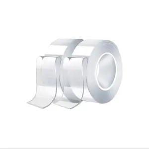 Cosmetics store Heavy Duty Nano Tape, Double Pack, Strong Adhesive Clear Reusable Double Sided Self-Adhesive Tape for Secure Mount, Damage-Free Durable Applications