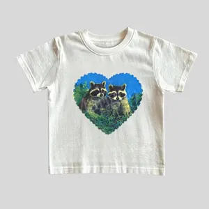 Vintage 90s Raccoon Graphic Baby Tee, Retro Trash Cat, 90s Y2k Boho Tee