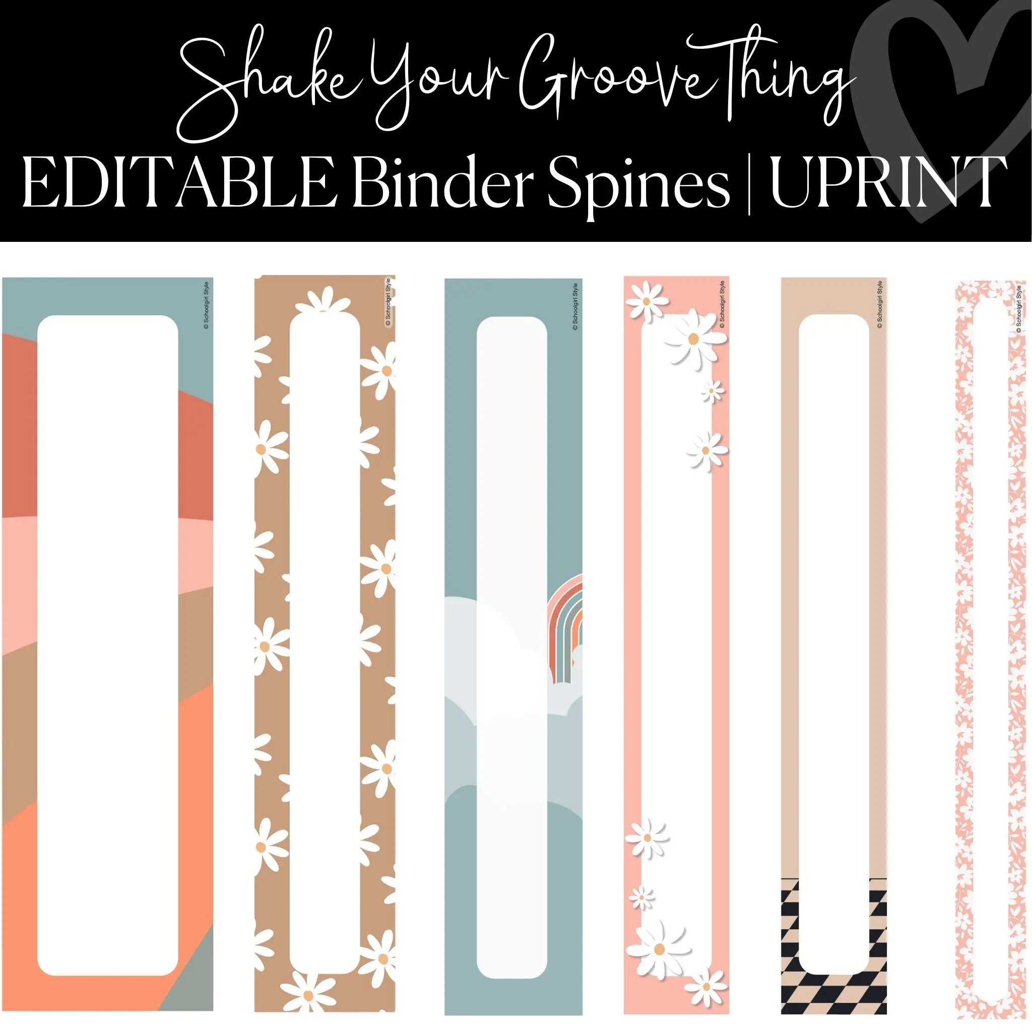 Printable and Editable Binder Covers and Spines | Shake Your Groove Thing