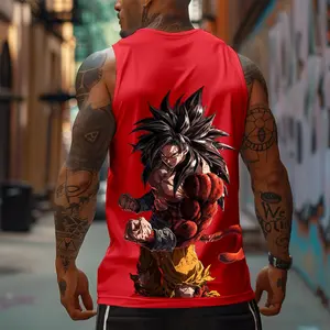 Dragon Ball DBZ Goku Saiyan Unisex Summer outfits men streetwear 80s 90s graphic tees cotton Anime tank tops men gifts