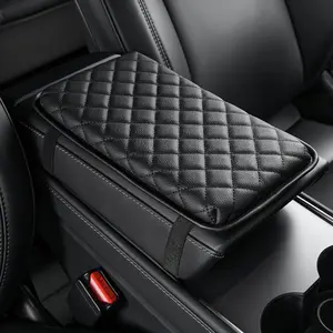 Universal Center Console Cover, Leather Arm Rest Covers Armrest Cover For Car, Middle Console Cover Lid, Car Arm Rest Cushion Pad For Most Vehicle,SUV,Sedan Black Accessories