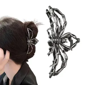 Black Spider Large Hair Clip for Thick Long Hair, Halloween Party Decorations, Cosplay Gothic Hair Accessories for Women Girls