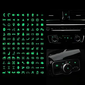 117pcs Centre Console Switch Luminous Stickers for Car Night Safety Luminous Decals Circuit Panel Label Glow in The Dark Accessories for Boat Car Headlight Control Volume Bluetooth