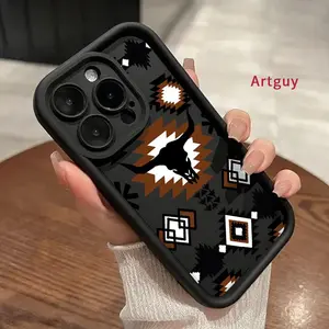 Retro Western Cowboy Aztec Pattern Phone Case for iPhone 17 Air 16 16e 15 14 13 12 11 XS XR Mini Pro Max Plus Shockproof Drop Protection Soft Silicone Cover