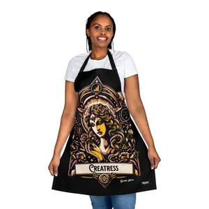 Personalized Chef's Apron, Durable 100% Polyester Canvas, Tie-Back Closure, 31.5" x 25.6", Black Strap