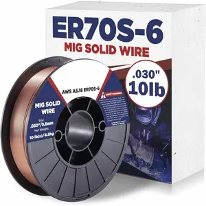 Solid MIG Welding Wire, ER70S-6 .030 Inch 10LB with Low Spatter and High Levels of Deoxidizers for  Position Gas Welding