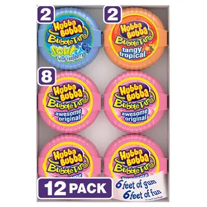 Hubba Bubba Bubble Tape Gum, 2 oz., 12 pk. - 6 feet of gum, 6 feet of fun