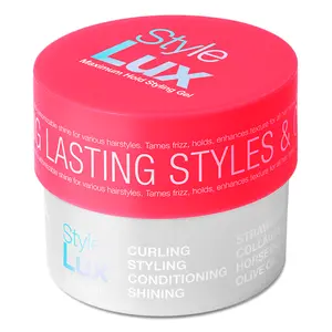 Lux Collection Style Lux Strawberry 10.5oz/300g Gel for Flawless Styles Extreme Hold Tames Frizz Boosts Shine Cruelty-Free Paraben-Free