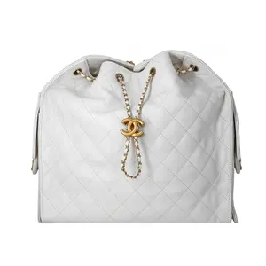 Pre-owned CHANEL Caviar Shoulder Bags Quilted 25 Hobo Large White