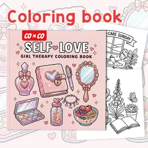 Self Care Themed Art Activity Sheets, 21cm Cozy Lifestyle Drawing & Pigment Filling Pages, Creative Art Supplies for Adults & Teens markers