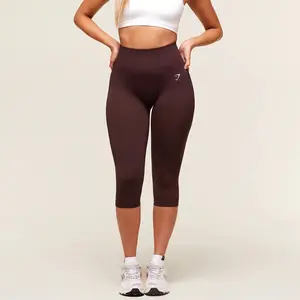 Gymshark Women's High Waist Tummy Control Leggings 7/8 Length Elastic Workout Pants Seamless Yoga Cycling Tights with Butt Lift