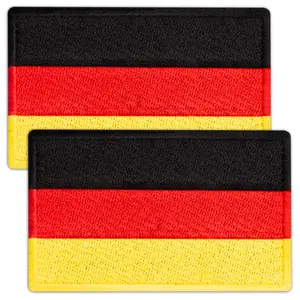 2-Pcs German Flag Embroidered Patch Set Hook & Loop
