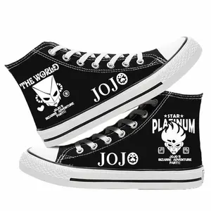 JoJo's Bizarre Adventure Anime Merchandise: High-top canvas casual fashion sneakers for men and women, perfect for students and couples.