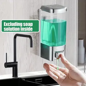 Abs Manual Press Wall-Mounted Soap Dispenser, 500ML Capacity, No Phthalates, Independent Use, Electric-Free, Suitable for Liquid Soap & Shampoo, Bathroom Accessory