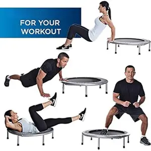 Folding Trampoline with Smart Workout App, Black - Portable Fitness Rebounder for Home Gym, Cardio & Strength Training, Jumping Exercise Equipment