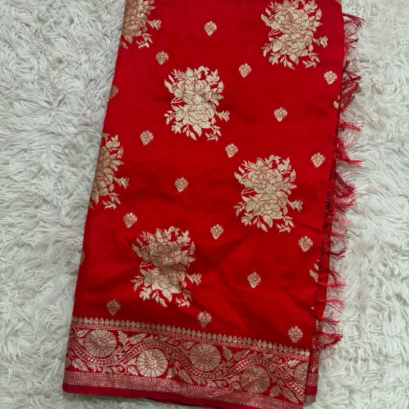 Women's Dola Silk Saree with Minakari Jari Work, Picco Falls, Soft and Comfortable Fabric