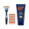 Dollar Shave Club Men's Razor Bundle – Diamond Grip Handle + Classic 4-Blade Refills + Hydrating Shave Butter for a Close Comfortable Shave