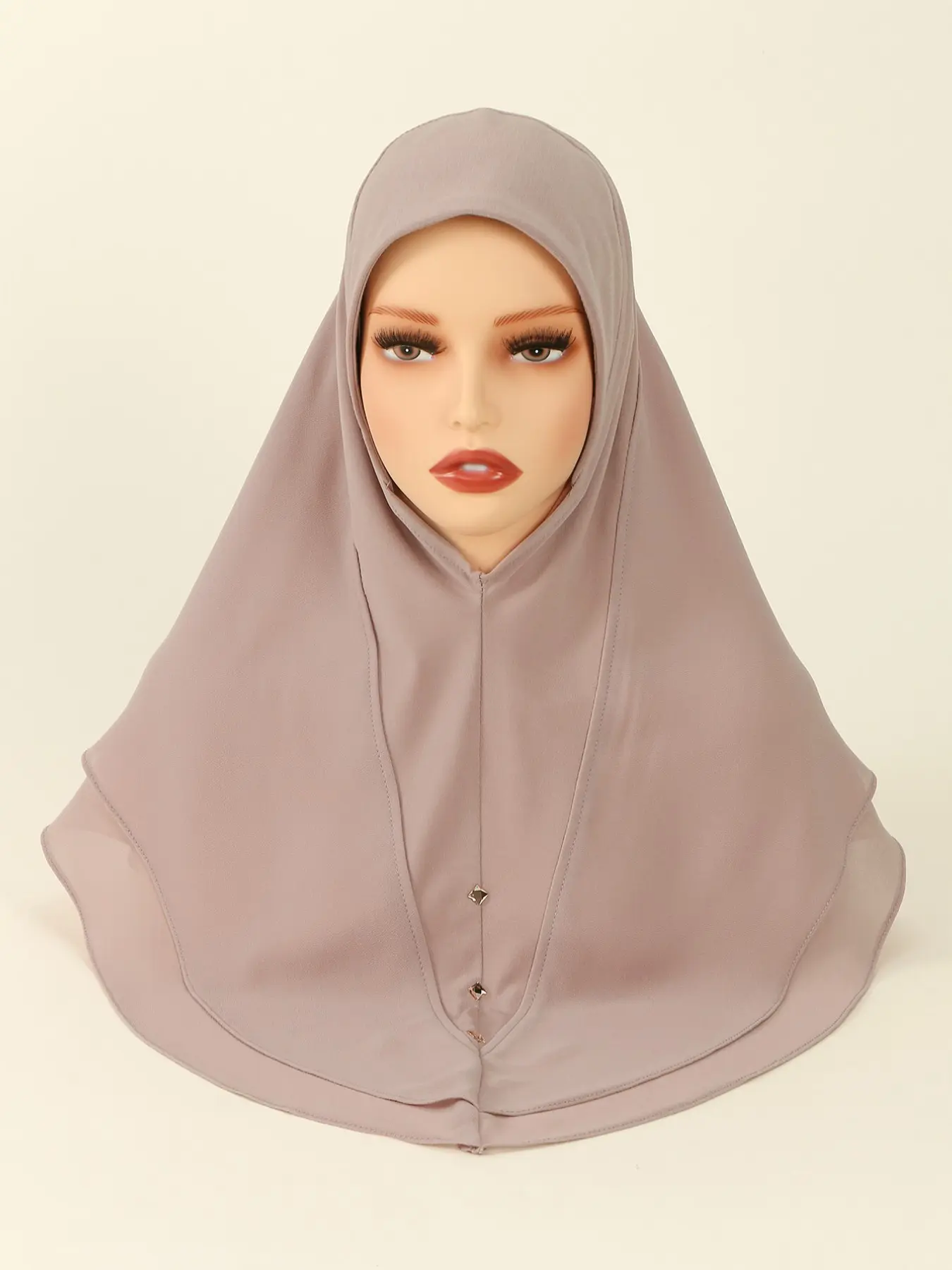 Women's Chiffon Instant Modest Hijab Scarf for Muslim, Breathable & Soft Design, Suitable for All Occasions, Plain Pattern, Easy Care, Turban Hijab