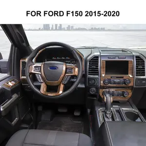 Custom Wood Grain Interior Decoration Cover Trim For Ford F150 2015-2020 Car Interior Accessories, ABS decals for cars Truck