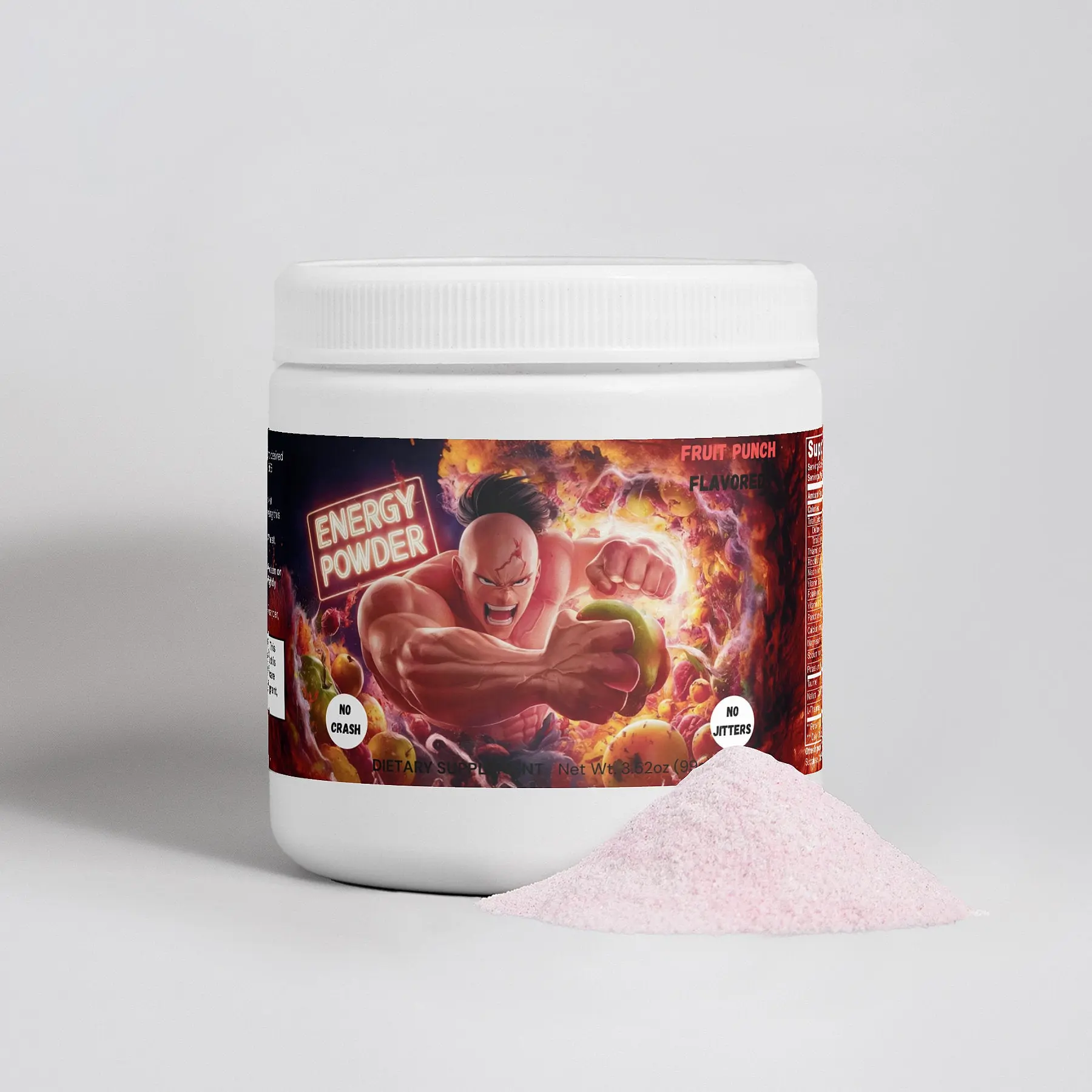 Pre-workout Energy Powder (Fruit Punch) - Sugar Free Energy Drink for Fitness and Wellness - Supplement Beverage Sport fitness fuel