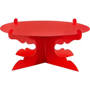 12 inch One Tier Cardboard Cake Stand,Red Cupcake Stand for Birthday Wedding DIY Dessert Decoration