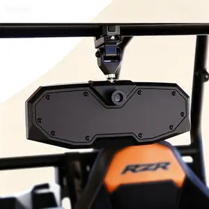 Off-Road UTV Mirror, Heavy-Duty 360° Adjustable Flag Mirror for 1.5 to 2.0 in Round Roll Cage, Compatible with Polaris RZR, Pioneer SXS, Kawasaki Mule, Can Am X3, High-Density Shatter-Resistant Rear View Mirror
