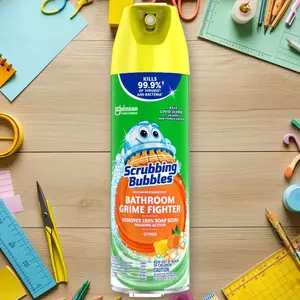 Scrubbing Bubbles Bathroom Grime Fighter 20oz - Bathroom Cleaner, Citrus Scent, 20oz, with Bleach, for Tough Stains