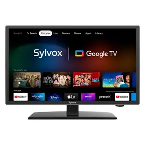 SYLVOX 40" 12V TV for RV, 12-24V DC/110V AC Powered Smart Television, 1080P FHD Google TV with Voice Assistant, WiFi Bluetooth, for Camper Truck Marine & Home