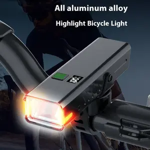 Aluminum Alloy Bike Light - USB Rechargeable,Super Bright for Road/Mountain Bikes, with Side Safety Warning LEDs