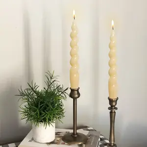 Spiral Tapered Candles - perfect for family ambiance and wedding dinner decor - Set of 2 solid color rotating unscented candles 2#