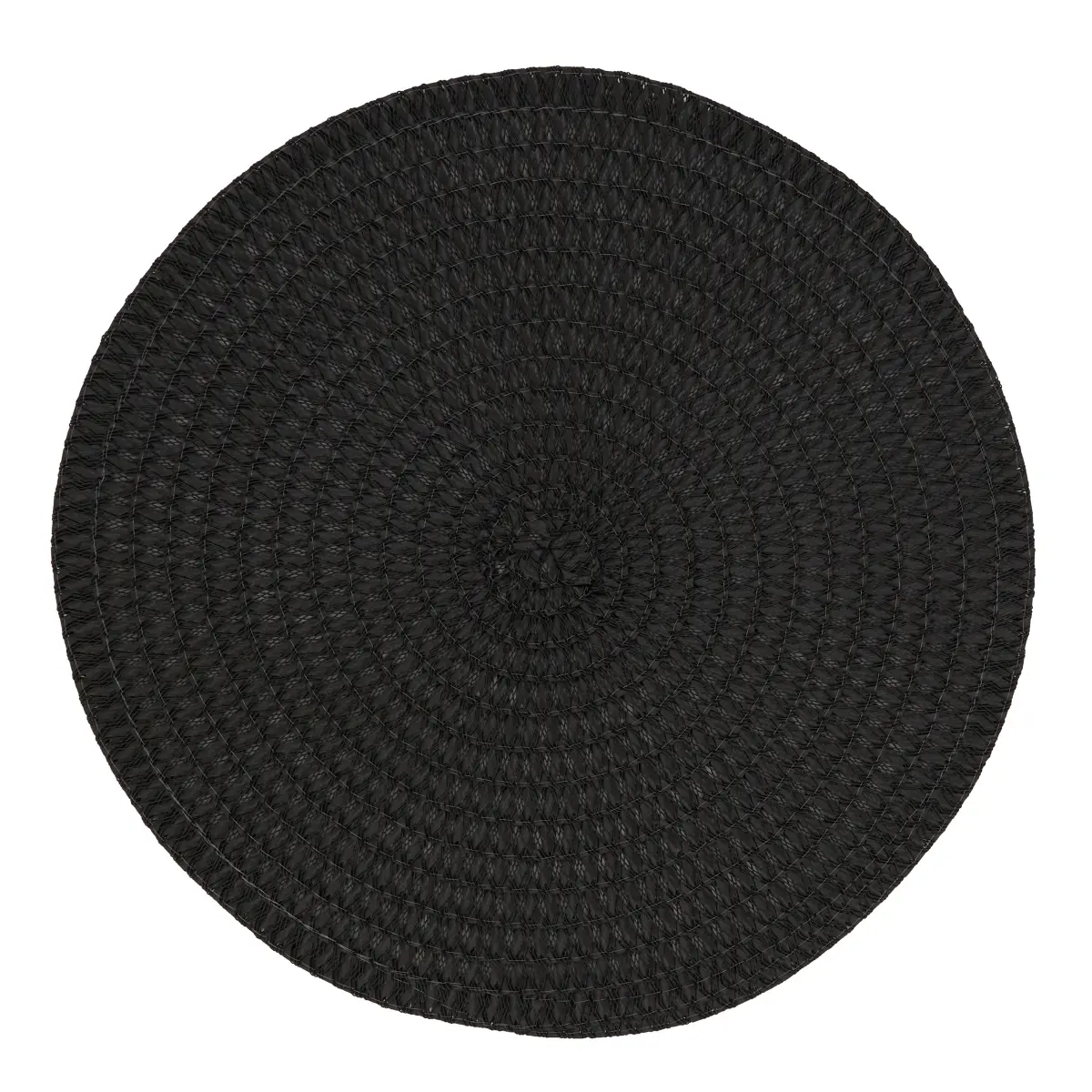 Saro Lifestyle 2803.BK15R Round Polypropylene Placemats - 17% Polyester, 4-Piece Set, Suitable for Casual Meals, Indoor/Outdoor Kitchen Tableware, Four Pieces