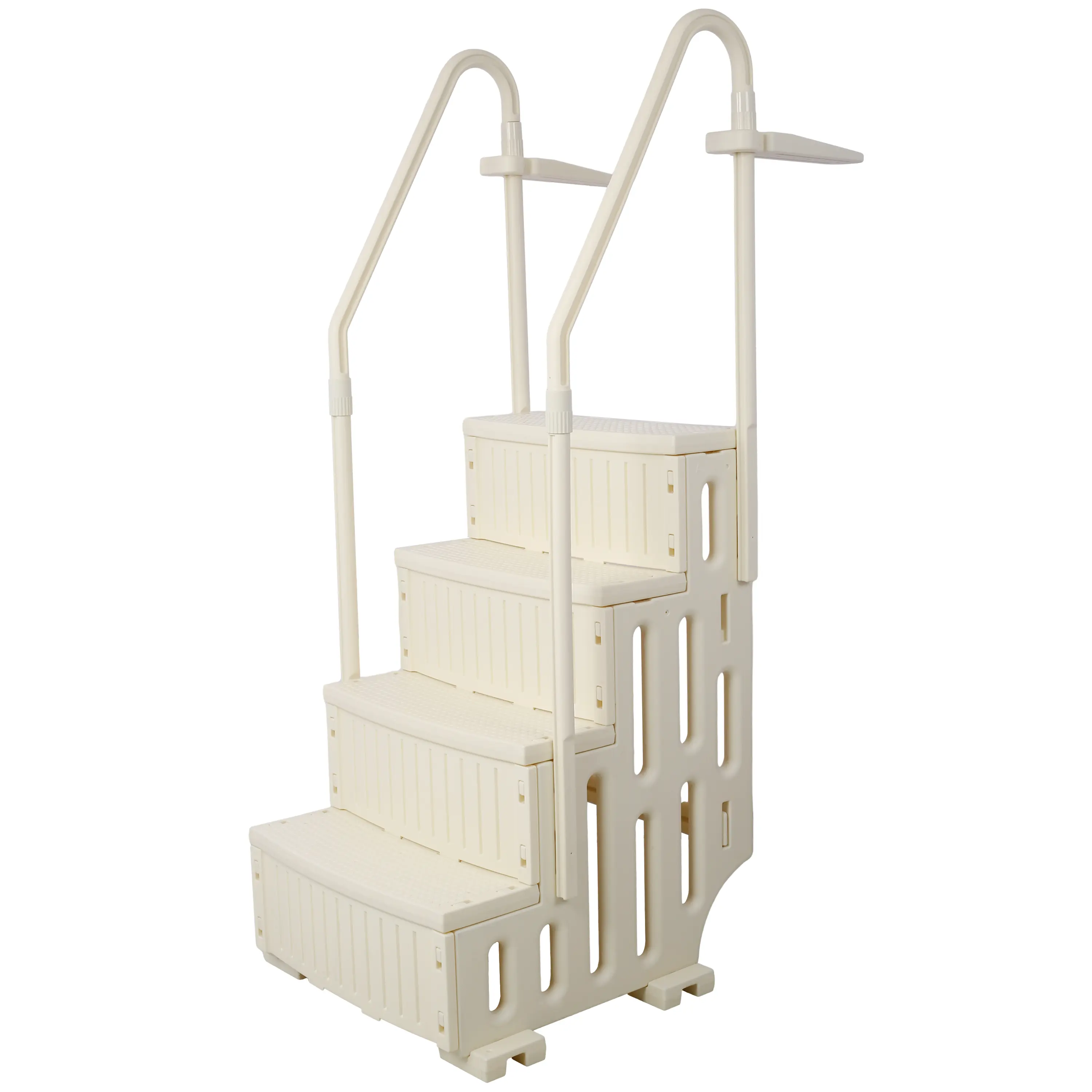 Heavy-Duty Above-Ground Pool Ladder, 4-Step Stair Entry System with Handrails, 400lbs Capacity, Durable PE Material, Non-Slip Footsteps, Easy Installation for Above-Ground Pools, Above-Ground Pool Ladders