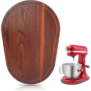 Mixer Slider for Kitchen Aid 5-8 Qt Bowl Lift Stand Mixer, Kitchen Appliance sliding mat Countertop Storage Attachments, Mixer Accessories Sliding Tray Moving Board for Kitchen Aid (Brown)