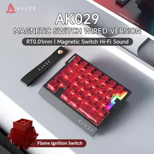 2026 AK029 Professional Esports Keyboard AJAZZ Magnetic Mechanical Keyboard Wired Split Keyboard 29 Keys Save Space 0.01mm High Speed Response HIFI Level Support Multiple Systems Suitable for FPS Games Essential for Esports Players Gaming Keyboard
