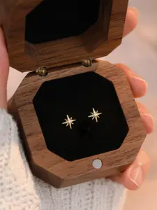 Elegant Silver Color Star Studs Earrings with Zirconia, Hypoallergenic Jewelry Gift for Women, All-Season Fashion Accessory