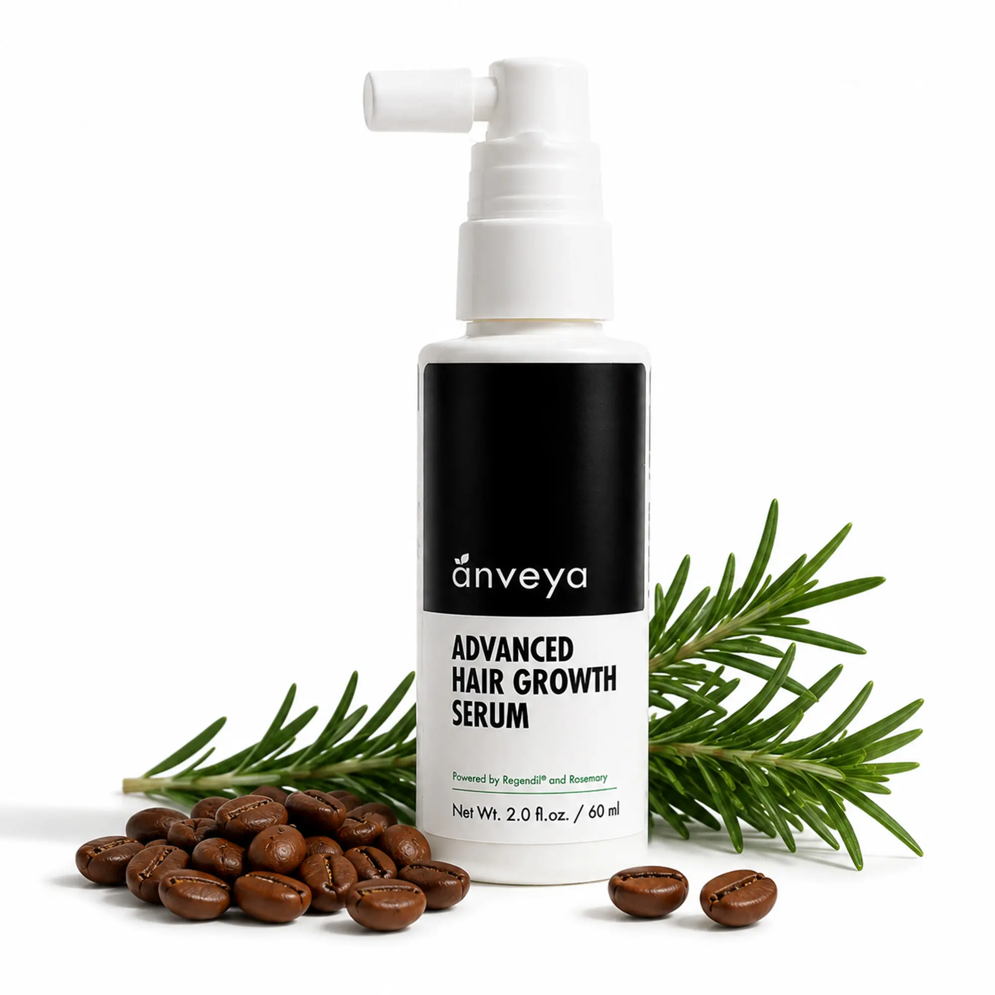 Anveya Advanced Hair Growth Serum Spray (60 ml) | Redensyl, Anagain & Rosemary | DHT Blocker | Reduces Hair Fall & Strengthens Roots | Fast-Absorbing, Non-Sticky | Clinically Tested & Proven Results | Easy Application for coverage | For Men & Women