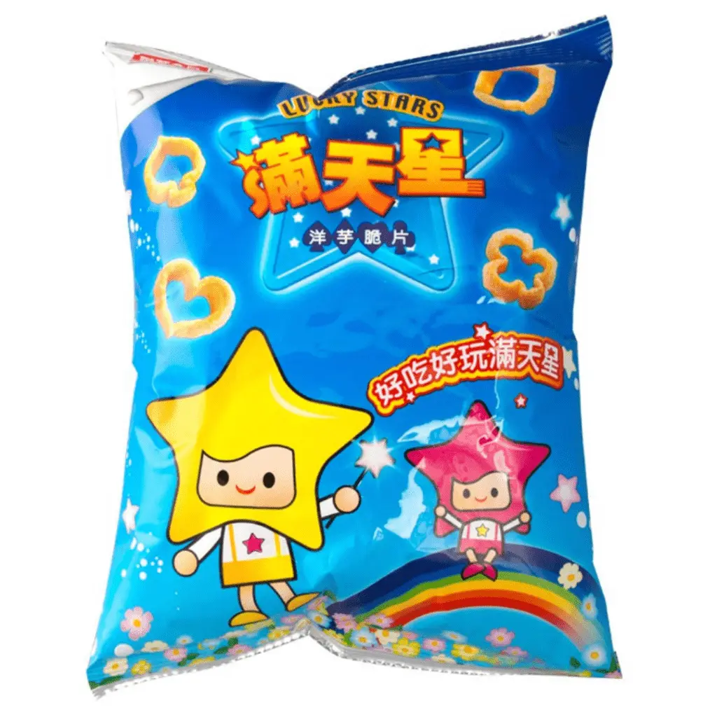 Lucky Stars Crispy Potato Snacks - Bite-Sized, Savory, Crunchy, 32g, Bite-Sizes Crispy Style Crisps & Puffed Snacks, Bite-Sizes, Bite-Sized