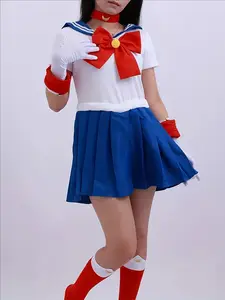 Anime Sailor Moon Cosplay Costume Tsukino Usagi Uniform Dress Outfits Cosplay Yellow Wig Halloween Carnivl Party Women