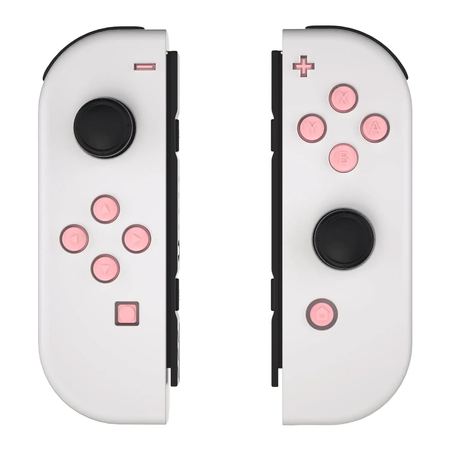 eXtremeRate Replacement Two-Tone Jelly Buttons for JoyCon, Pale Red & Clear w/Symbols Custom Controller ABXY Direction Home Capture + - Keys, DIY Action Face Buttons for Nintendo Switch & Switch OLED Game Console Accessories