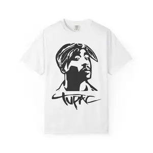 2Pac Portrait T Shirt Vintage Hip Hop Rap Icon Graphic Tee Unisex Cotton Streetwear Fashion Top for Men Women Fans of Tupac Shakur Music Legend