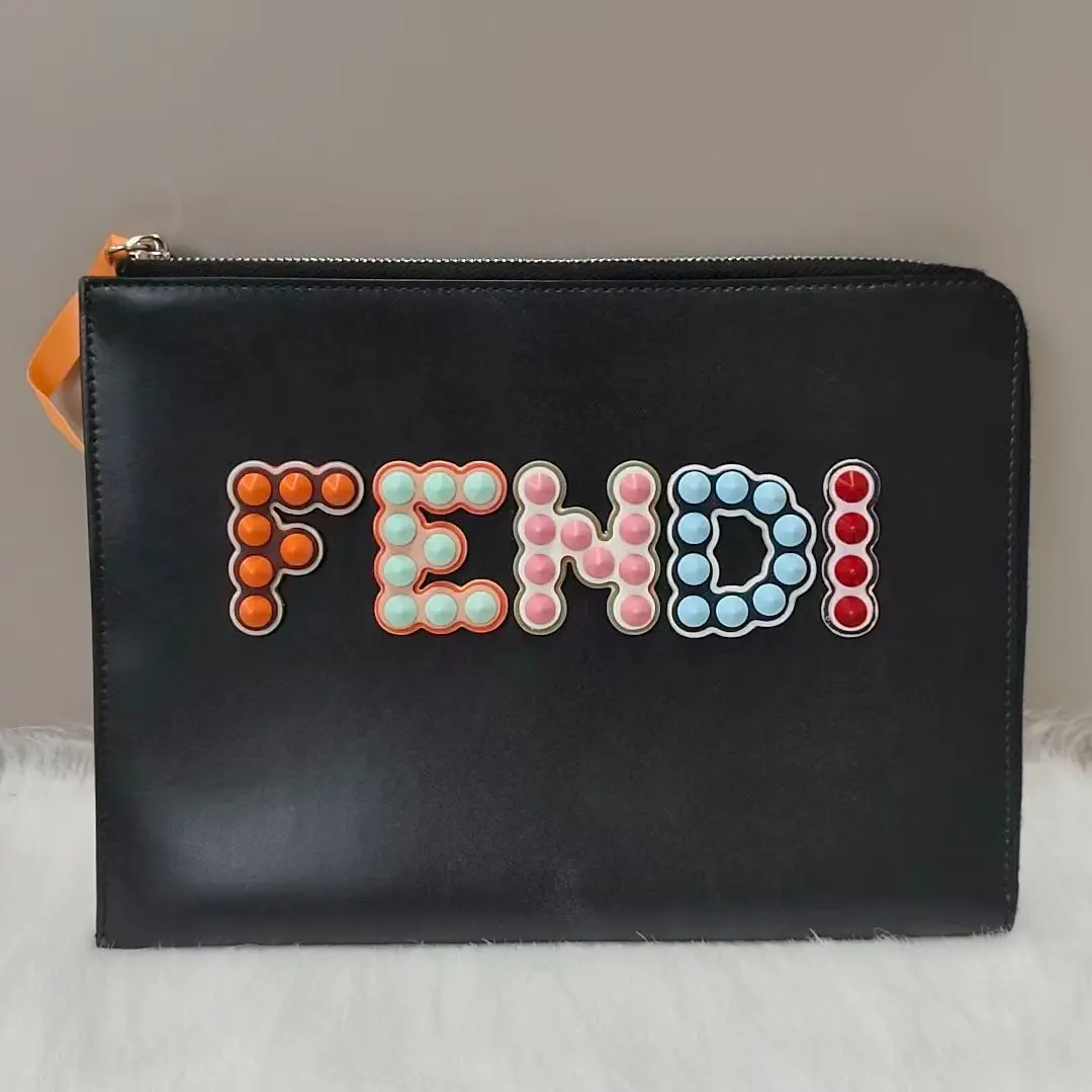 Pre-owned FENDI Cowhide Clutches & Wristlets FENDI#/Top Handle Bags/SSB1717010