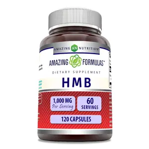 Amazing Formulas HMB (B-Hydroxy B-Methylbutyric Acid) Supplement | 1000 Mg per Serving | 120 Capsules | Non-GMO | Gluten-Free | Made in USA