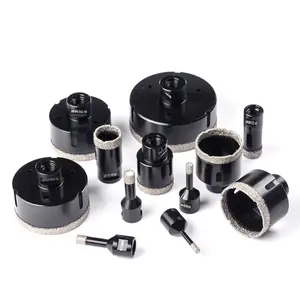 Vearter 5-130mm Tile Diamond Hole Saw, Dry Core Drill Bit M14 Thread Vacuum Brazed for Angle Grinder, Hollow Hole Cutter for Porcelain, Ceramic, Masonry, Marble, Granite, Concrete, Quartz Stone, Diamond Drilling Bits, Drill Bits Set