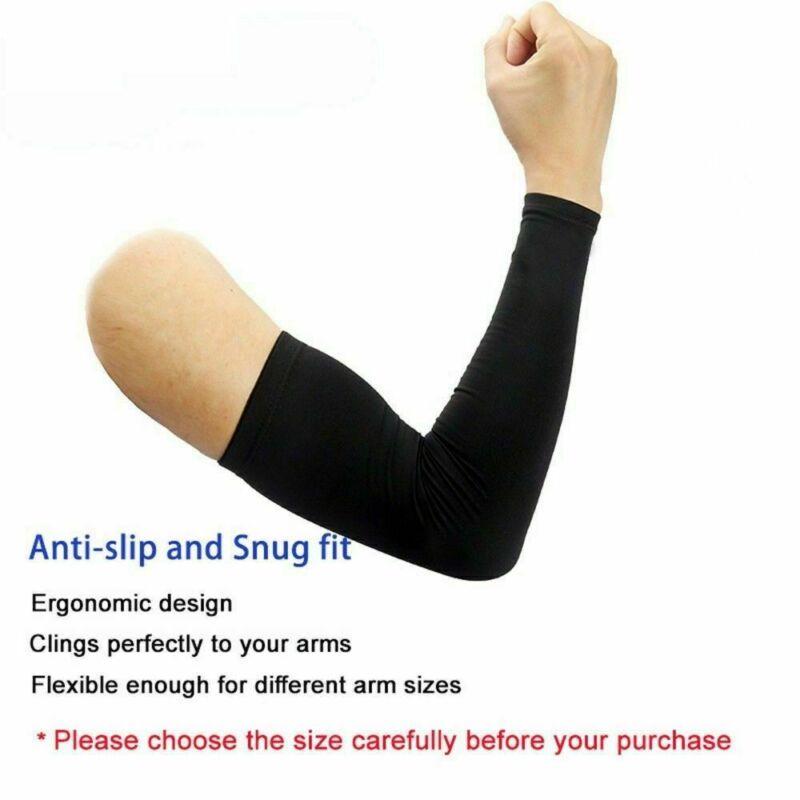 Cooling Arm Sleeves - 5 Pairs Breathable UV Sun Protection Sports Arm Sleeves for Women Men & Youth in Black