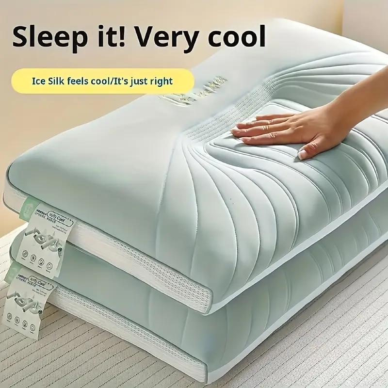 2-Pack Ergonomic 3D Breathable Cervical Pillow, Soft Neck Relief Neck Rest Cushion, Sleep Cushion for Home Bedroom Travel Use, Ideal Holiday Present